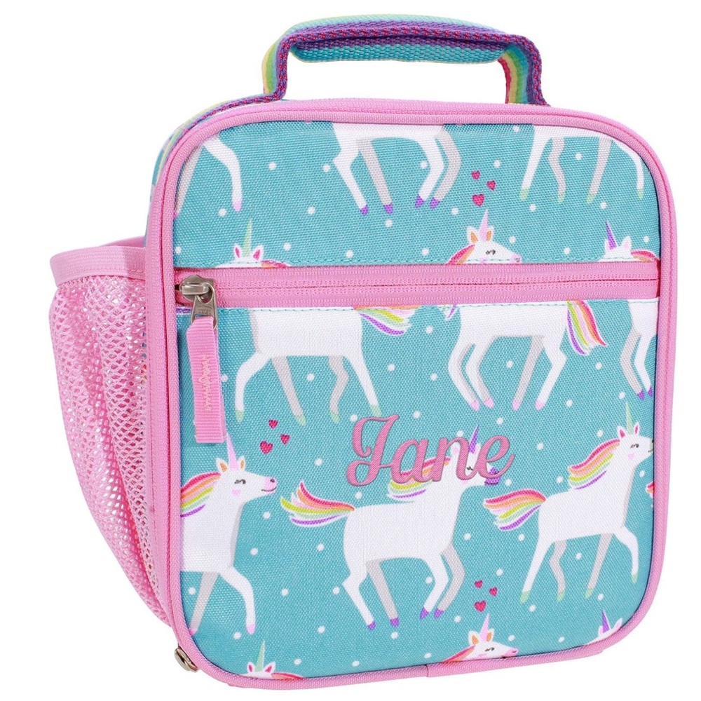 Pottery Barn Kids Mackenzie Aqua Unicorn Parade Lunch Box